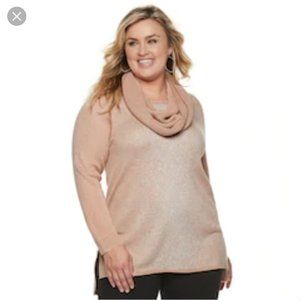 NEW BEAUTIFUL APT 9 HIGH-LOW METALIC TOP/SWEATER